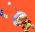 Clay art of Olimar throwing a Blue Pikmin. It mirrors one of the Pikmin artworks above.
