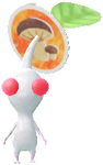 A White Special Decor Pikmin with Fall Sticker decor from Pikmin Bloom.