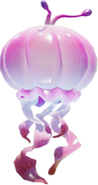 The appearance of the Greater Spotted Jellyfloat in Pikmin 4 as seen on the Pikmin Garden website.