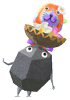 Lifelog artwork of a Rock Special Decor Pikmin with Balinese Carving decor from Pikmin Bloom.