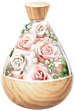 A full jar of white anniversary rose petals from Pikmin Bloom.