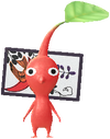 A Red Special Decor Pikmin with Flower Card (Volume 1) decor from Pikmin Bloom.