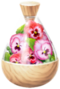A full jar of red pansy petals from Pikmin Bloom.