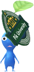 A Blue University & College Decor Pikmin with College Crest Patch decor from Pikmin Bloom.