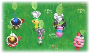 Picture of several types of Decor Pikmin in Pikmin Bloom, from the Pikmin Bloom website.