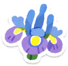 Lifelog artwork of a blue iris from Pikmin Bloom.
