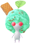A white Decor Pikmin with an Ice Cream Costume.