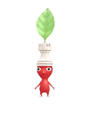 An animation of a Red Pikmin with a White Chess Piece from Pikmin Bloom