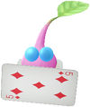 A special Winged Decor Pikmin with a Playing Card costume from Pikmin Bloom.