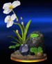 The trophy for a Rock Pikmin in the 3DS version of Super Smash Bros. for Nintendo 3DS and Wii U, sitting beside a creeping burhead.