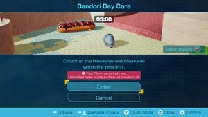 The Dandori Challenge cave conformation menu.