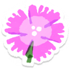 Lifelog artwork of a red dianthus from Pikmin Bloom.