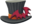 "Bat Top Hat (Red)" Mii hat part in Pikmin Bloom. Original filename is icon_of0116_Kat_VampireHat1_c01.