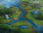 Environment texture for the area selection menu in Verdant Waterfront.