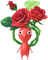 A Red Special Decor Pikmin with Flower Crown decor from Pikmin Bloom.