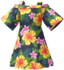 "Hibiscus Summer Dress (Black)" Mii clothing part in Pikmin Bloom.