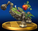 The trophy for the Quaggled Mireclops in the Wii U version of Super Smash Bros. for Nintendo 3DS and Wii U.