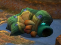 The corpse of an Armored Cannon Larva.