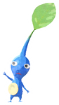 Lifelog artwork of a Blue Roadside Decor Pikmin with Sticker decor from Pikmin Bloom.