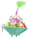 Lifelog artwork of a Purple Ramen Restaurant Decor Pikmin with Ramen Keychain decor from Pikmin Bloom.