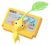 Lifelog artwork of a Yellow Special Decor Pikmin with Game Pak decor from Pikmin Bloom.