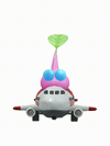 An animation of a Winged Pikmin with a Toy Airplane from Pikmin Bloom.