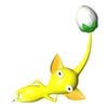 Artwork of a Yellow Pikmin relaxing.