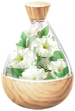 A full jar of white petunia petals from Pikmin Bloom.