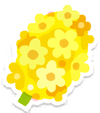 Lifelog artwork of a yellow hyacinth from Pikmin Bloom.