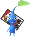 A Blue Special Decor Pikmin with Hanafuda Card (Volume 1) decor from Pikmin Bloom.