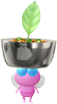 A Winged Pikmin with a Curry Bowl decor from Pikmin Bloom