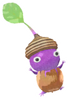 Lifelog artwork of a Purple Forest Decor Pikmin with Acorn decor from Pikmin Bloom.