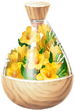 A full jar of yellow freesia petals from Pikmin Bloom.