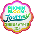 The Pikmin Bloom Journey 2025: Challenge Anywhere badge from Pikmin Bloom.
