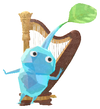 Lifelog artwork of an Ice Special Decor Pikmin with Tiny Instrument: Orchestra decor from Pikmin Bloom.