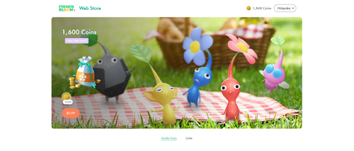 The Pikmin Bloom Web Store's main page.