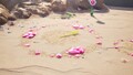 The same image, but with the treasure being fully unburied instead.