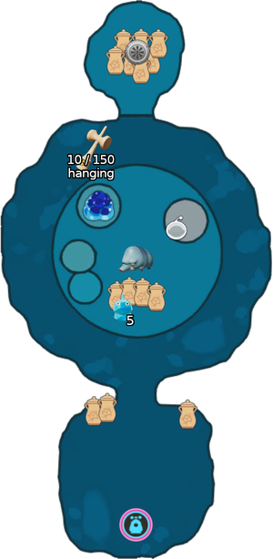 Labeled map of sublevel 2 of the Hectic Hollows.