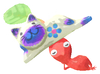 Lifelog artwork of a Red Special Decor Pikmin with Balinese Carving decor from Pikmin Bloom.