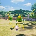 Two Swooping Snitchbugs carrying Pikmin and the Player.
