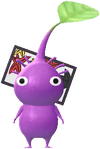 A Purple Special Decor Pikmin with Flower Card (Volume 1) decor from Pikmin Bloom.