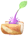 Lifelog artwork of a Purple Bakery Decor Pikmin with Baguette decor from Pikmin Bloom.