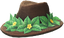 "Leaf Trim Straw Hat (Brown)" Mii head item part in Pikmin Bloom.