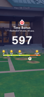 The time bonus earned from clearing a mushroom battle quickly.