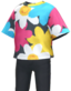 "Flower print T-shirt (vivid colors)" outfit in Pikmin Bloom. Original filename is <code>icon_Preset_Costume_1315_FChallenge05</code>.