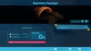 The cave confirmation menu in Pikmin 4.