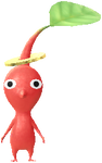 A Red Roadside Decor Pikmin with Coin (Rare) decor from Pikmin Bloom.