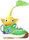 A Yellow Special Decor Pikmin with Sneaker Keychain decor from Pikmin Bloom.