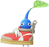 A Blue Special Decor Pikmin with Sneaker Keychain decor from Pikmin Bloom.