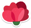 Lifelog artwork of a red carnation from Pikmin Bloom.